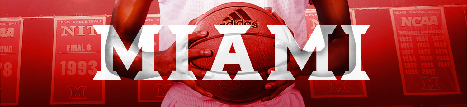 Miami University men's basketball team web banner image.