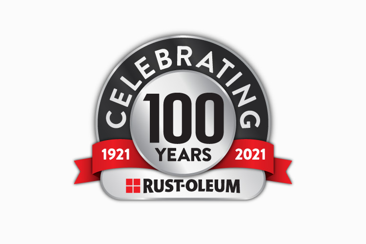 Rust-Oleum 100th Anniversary commemorative logo, final version in color.